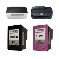 삼성 M180 C180 잉크 호환 SL-J1660, 2개입, M180XL C180XL 검정 컬러 대용량 세트