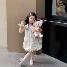 Arbea 女童彩色點點花苞背心裙