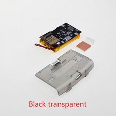 충전식 배터리 모듈 GBA 하이라이트 IPS LCD 화면 충전 포트 커버 용 게임 보이 어드밴스 용 USB-C 1800mAH 리튬 이온, 1개, 01 Black transparent