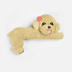 可愛狗法鬥開關裝飾墻貼保護套現代簡約樹脂動物3d立體插座貼創意kun, 淺黃色左臥泰迪