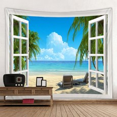 특대형 패브릭포스터 인테리어 소품 창문 바다, 06.창밖의 바다