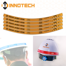 안전모 식별띠 반사띠 안전수칙 내가먼저 지키자 혈액형스티커 S134-7 10SET(50개입), 10세트, 황색