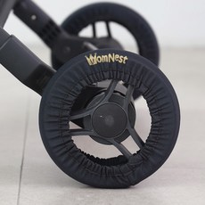 맘네스트 와이업 지니제로 2 3 유모차 전용 손잡이 T안전바 바퀴 커버, 1개, 블루블랙