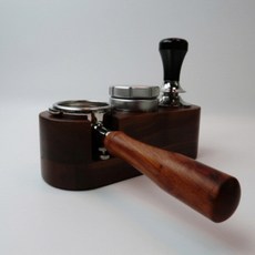 원두걸스 탬핑스테이션 포터필터 레벨링툴 거치대 베이지 51mm 54mm 호환 58mm, 58mm 월넛다크, 1개