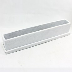그린데이 직사각 시멘트화분 - 화이트 인테리어 모던디자인 경량 (입구40x6cm 높이7cm)
