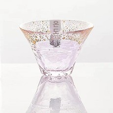 글라스 초복 후지산 일본제 사케 냉주 금박, 1개, 핑크 금박