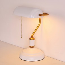 【台灣組裝出貨】美式青古銅復古銀行燈．複刻版白色．黑色閱讀燈, 複刻版白色閱讀燈, 白色