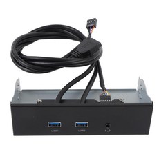 USB 3.2 Gen 1 전면 패널 허브 5.25인치 광학 드라이브 베이 어댑터 포트 2개 및 헤드셋 잭 19핀 커넥터 5Gbps 데이터 전송, USB 3.2 Gen 1 전면 패널 허브, 5.25인치