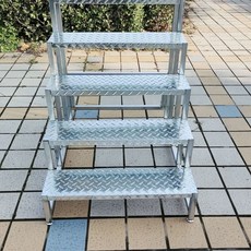 特厚臺階梯梯子家用小樓梯登臺踏步三四多層步梯戶外落地, 工業鋼梯五層120長100深100高, 1個
