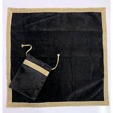 SMMS 스피리추얼 벨벳 식탁보 (그린 스몰- 46cm*46cm/18인치*18인치), 블랙