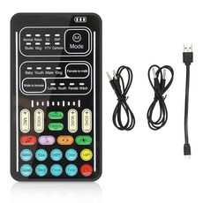보이스 체인저 다기능 미니 사운드 카드 8가지 음성 변경 음향 효과 기계 450mah 5V 전문 휴대용 오디오 믹서 PC 휴대폰 컴퓨터 게임용(I9 영어 에디션) 1426, 보이스 체인저, 다기능 미니 사운드 카드 8가지 음성