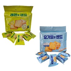 요거트맛 샌드쿠키 + 레몬맛 샌드쿠키 개별포장, 1세트, 454g