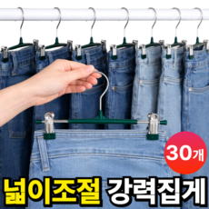 리빙에이드 고급형 코팅 논슬립 바지걸이 자국없는 치마걸이 집게, 30개, 딥그린