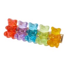 ST korea韓國糖果色小熊髮夾 可愛果凍鴨嘴夾 瀏海側邊髮飾, 1個, 彩色