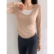 Bestie 假兩件長袖瑜伽服上衣