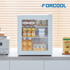 포쿨 미니 쇼케이스 냉장고 KVC-50 50L, 화이트, KVC-50 베젤도어