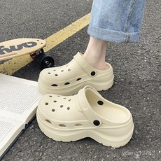 고품질신상방수통기경량미끄럼방지두꺼운밑창키높이에바앞막힘샌들 해변야외실내겸용 여름필수템 편안한쿠션감