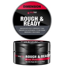 SexyHair 스타일 러프 & 레디 치수 홀드 스타일링 퍼티 70.9g(2.5온스) | 유연한 고정력 쉬운 몰딩 정의 및 쉐이핑 가능 338919, SexyHair 스타일 러프 & 레디 치수, 홀드 스타, 블랙