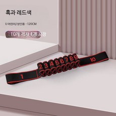 근력밴드 저항밴드 중장년층 근육강화 운동밴드 스트레칭밴드 홈트레이닝 탄력밴드 튜빙밴드 헬스밴드 요가밴드 휴대용 운동용밴드, 1개, 블랙/빨강 10단계 조절 재활훈련