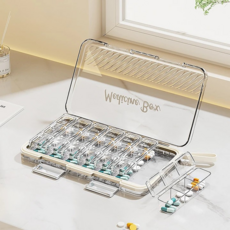 에오시나 휴대용 약통 일주일 알약 케이스, 화이트