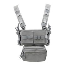 Tacticalbang 조정 가능한 밀리터리 체스트리그 레저 및 사격용 조끼 탄창 파우치, [06] 그레이, 1개