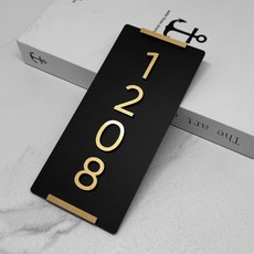 룸넘버 표지판 호텔 도어사인 아크릴 번호판 호수판 펜션, 06 블랙골드