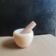 옥 절구 미니 천연석 자연석 깨소금 사발 화이트 천연, 1개
