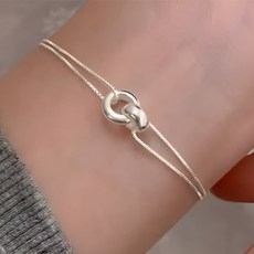 실버 925 은팔찌 더블체인 반지 펜던트 실 팔찌