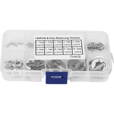120Pcs 10 사이즈 304 스테인리스 스틸 E클립 고정 스냅 오프닝 링 서클립 키트 152345678910mm 플라스틱 상자 포함