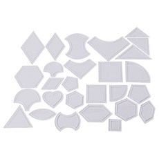 27개 혼합 수제 퀼트 템플릿 DIY 도구 패치워크 퀼터 퀼팅 공급, 하얀색