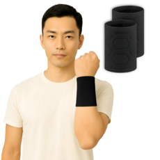 247Products 아이스리스트밴드 ICEwristBAND 아이스 드라이 쿨 슬림 초경량 고탄력 손목보호대, 2개, 검은색