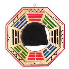 八卦壁掛鏡, 彩色桃木八卦鏡凸鏡鎮宅化煞家居風水掛件門掛辟邪擺件