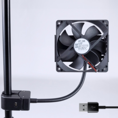 홈앤툴즈 120mm USB 쿨링팬 자바라 거치대, 블랙, 1개