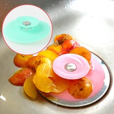 하수구트랩 거름망 원터치 머리카락 실리콘 세면대 핑크 배수구덮개