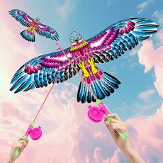 하늘낚시연 독수리 앵무새 가오리연 대형 연날리기 세트, 매, 1개