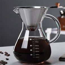 꿈꾸는비 손잡이 드립서버 필터 세트 800ml 유리드립서버