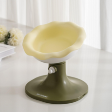 팔업 데이지 반려동물 높이조절 밥그릇 물그릇, 올리브 레몬, 1개