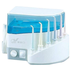 【愛你口】沖牙機T型 6噴頭 台灣製造 全家適用 牙齒清潔 洗牙機, JT-100, White