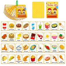 嗨購 食物認知卡兒童早教親子互動生活食品教育卡片48張, 教育卡片-T0104