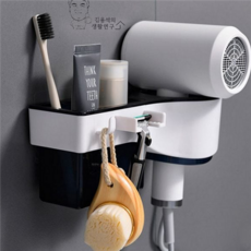 벽걸이 드라이기 거치대 무타공 욕실 드라이기 거치대 욕실정리선반 홀더, 1