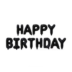 이음모음 해피벌스데이 알파벳 풍선, 1세트, 다크블랙