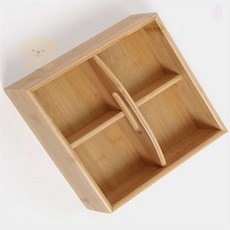 루피네상점 대나무수납정리함 4칸 대나무 수납보관함 손잡이형