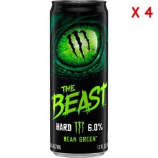 몬스터 더 비스트 민 그린, 4개, 355ml