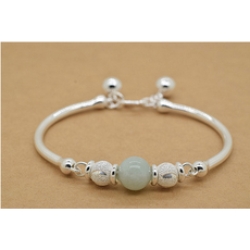 바바오Jul.25 252번 봉상운 S999 순은 팔찌 옥돌환적 구슬방울 팔찌 절친 여친 실버 선물Z