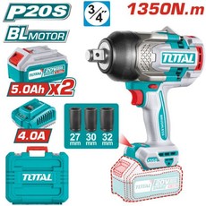 TOTAL 20V 鋰電無刷 3/4/ 衝擊板手 1350Nm, 1個