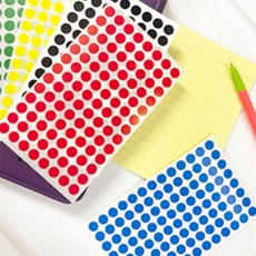 만보샵 원형스티커 305 지름9mm (7매) 라벨스티커, 녹색