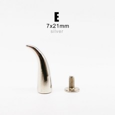 10 세트 금속 장식 펑크 탄두 스파이크 가죽 공예 스터드 벨트 리벳 DIY 자켓 신발 가방 스크류, E silver