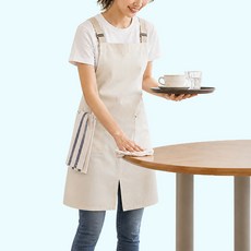 여성 여름 앞치마, 1개, 아이보리