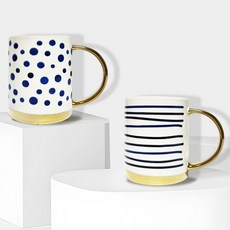 비시몬 도자기 머그컵 세트 2P 신혼 선물 예쁜 머그잔 390ml, 1세트, 몽블랑 2P
