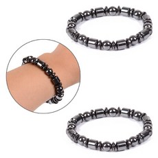 [2개 묶음] 자석팔찌 NO.8 2P 패션 구슬 메탈 자석 팔찌 발찌 남성 여성 마그네틱 선물 남녀공용